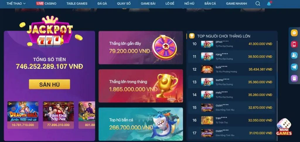 Các loại trò chơi đa dạng tại 888club chính thức